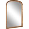 imageKate and Laurel Hatherleigh Modern Arched Wooden Wall Mirror 34 x 28 Rustic Brown Decorative Wood Basket Arch Mirror for Use as Vanity Bathroom Accent or Living Room Mantel DecorRustic Brown