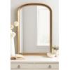 imageKate and Laurel Hatherleigh Modern Arched Wooden Wall Mirror 34 x 28 Rustic Brown Decorative Wood Basket Arch Mirror for Use as Vanity Bathroom Accent or Living Room Mantel DecorGold