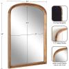 imageKate and Laurel Hatherleigh Modern Arched Wooden Wall Mirror 34 x 28 Rustic Brown Decorative Wood Basket Arch Mirror for Use as Vanity Bathroom Accent or Living Room Mantel DecorRustic Brown