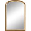 imageKate and Laurel Hatherleigh Modern Arched Wooden Wall Mirror 34 x 28 Rustic Brown Decorative Wood Basket Arch Mirror for Use as Vanity Bathroom Accent or Living Room Mantel DecorGold