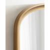 imageKate and Laurel Hatherleigh Modern Arched Wooden Wall Mirror 34 x 28 Rustic Brown Decorative Wood Basket Arch Mirror for Use as Vanity Bathroom Accent or Living Room Mantel DecorGold