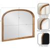 imageKate and Laurel Hatherleigh Modern Arched Wooden Wall Mirror 34 x 28 Rustic Brown Decorative Wood Basket Arch Mirror for Use as Vanity Bathroom Accent or Living Room Mantel DecorRustic Brown