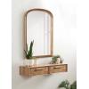 imageKate and Laurel Hatherleigh Modern Arched Wooden Wall Mirror 34 x 28 Rustic Brown Decorative Wood Basket Arch Mirror for Use as Vanity Bathroom Accent or Living Room Mantel DecorRustic Brown
