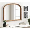imageKate and Laurel Hatherleigh Modern Arched Wooden Wall Mirror 34 x 28 Rustic Brown Decorative Wood Basket Arch Mirror for Use as Vanity Bathroom Accent or Living Room Mantel DecorRustic Brown