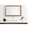 imageKate and Laurel Hatherleigh Modern Farmhouse Rectangle Wooden Wall Mirror 24 x 36 Rustic Brown Decorative Wood Rectangular Mirror for Use in Bathroom Entryway or Bedroom