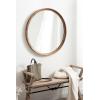 imageKate and Laurel Hatherleigh Modern MidCentury Round Wooden Wall Mirror 30 Inch Diameter Walnut Brown Decorative Wood Circle Wall Accent for Use as Bathroom Mirror for Over SinkRustic Brown