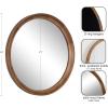 imageKate and Laurel Hatherleigh Modern MidCentury Round Wooden Wall Mirror 30 Inch Diameter Walnut Brown Decorative Wood Circle Wall Accent for Use as Bathroom Mirror for Over SinkRustic Brown