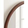 imageKate and Laurel Hatherleigh Modern MidCentury Round Wooden Wall Mirror 30 Inch Diameter Walnut Brown Decorative Wood Circle Wall Accent for Use as Bathroom Mirror for Over SinkWalnut Brown