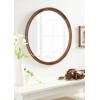 imageKate and Laurel Hatherleigh Modern MidCentury Round Wooden Wall Mirror 30 Inch Diameter Walnut Brown Decorative Wood Circle Wall Accent for Use as Bathroom Mirror for Over SinkRustic Brown