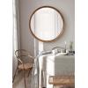 imageKate and Laurel Hatherleigh Modern MidCentury Round Wooden Wall Mirror 30 Inch Diameter Walnut Brown Decorative Wood Circle Wall Accent for Use as Bathroom Mirror for Over SinkRustic Brown