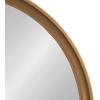 imageKate and Laurel Hatherleigh Modern MidCentury Round Wooden Wall Mirror 30 Inch Diameter Walnut Brown Decorative Wood Circle Wall Accent for Use as Bathroom Mirror for Over SinkGold