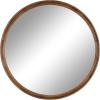 imageKate and Laurel Hatherleigh Modern MidCentury Round Wooden Wall Mirror 30 Inch Diameter Walnut Brown Decorative Wood Circle Wall Accent for Use as Bathroom Mirror for Over SinkRustic Brown