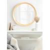 imageKate and Laurel Hatherleigh Modern MidCentury Round Wooden Wall Mirror 30 Inch Diameter Walnut Brown Decorative Wood Circle Wall Accent for Use as Bathroom Mirror for Over SinkNatural