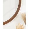 imageKate and Laurel Hatherleigh Modern MidCentury Round Wooden Wall Mirror 30 Inch Diameter Walnut Brown Decorative Wood Circle Wall Accent for Use as Bathroom Mirror for Over SinkRustic Brown