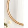 imageKate and Laurel Hatherleigh Modern MidCentury Round Wooden Wall Mirror 30 Inch Diameter Walnut Brown Decorative Wood Circle Wall Accent for Use as Bathroom Mirror for Over SinkGold