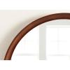 imageKate and Laurel Hatherleigh Modern MidCentury Round Wooden Wall Mirror 30 Inch Diameter Walnut Brown Decorative Wood Circle Wall Accent for Use as Bathroom Mirror for Over SinkWalnut Brown