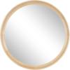 imageKate and Laurel Hatherleigh Modern MidCentury Round Wooden Wall Mirror 30 Inch Diameter Walnut Brown Decorative Wood Circle Wall Accent for Use as Bathroom Mirror for Over SinkNatural