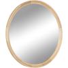 imageKate and Laurel Hatherleigh Modern MidCentury Round Wooden Wall Mirror 30 Inch Diameter Walnut Brown Decorative Wood Circle Wall Accent for Use as Bathroom Mirror for Over SinkNatural