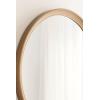 imageKate and Laurel Hatherleigh Modern MidCentury Round Wooden Wall Mirror 30 Inch Diameter Walnut Brown Decorative Wood Circle Wall Accent for Use as Bathroom Mirror for Over SinkGold