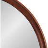 imageKate and Laurel Hatherleigh Modern MidCentury Round Wooden Wall Mirror 30 Inch Diameter Walnut Brown Decorative Wood Circle Wall Accent for Use as Bathroom Mirror for Over SinkWalnut Brown
