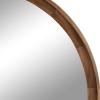 imageKate and Laurel Hatherleigh Modern MidCentury Round Wooden Wall Mirror 30 Inch Diameter Walnut Brown Decorative Wood Circle Wall Accent for Use as Bathroom Mirror for Over SinkRustic Brown