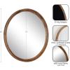 imageKate and Laurel Hatherleigh Modern MidCentury Round Wooden Wall Mirror 30 Inch Diameter Walnut Brown Decorative Wood Circle Wall Accent for Use as Bathroom Mirror for Over SinkRustic Brown