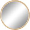 imageKate and Laurel Hatherleigh Modern MidCentury Round Wooden Wall Mirror 30 Inch Diameter Walnut Brown Decorative Wood Circle Wall Accent for Use as Bathroom Mirror for Over SinkNatural
