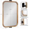 imageKate and Laurel Hogan Wood Rounded Rectangle Pivot Mirror 20 x 33 Natural Brown Wood Decorative Adjustable Round Rectangular Bathroom Pivot Mirror for Transitional Wall DcorNatural