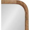 imageKate and Laurel Hogan Wood Rounded Rectangle Pivot Mirror 20 x 33 Natural Brown Wood Decorative Adjustable Round Rectangular Bathroom Pivot Mirror for Transitional Wall DcorNatural