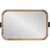 imageKate and Laurel Hogan Wood Rounded Rectangle Pivot Mirror 20 x 33 Natural Brown Wood Decorative Adjustable Round Rectangular Bathroom Pivot Mirror for Transitional Wall DcorNatural