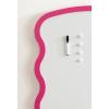 imageKate and Laurel Holbrook Wavy Magnetic Dry Erase Board with Marker and Four Magnets 24 x 36 Bright Pink Decorative Wall Organization White Board for Use as Bedroom or Dorm Room DecorPink