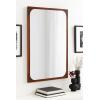 imageKate and Laurel Kenai Modern Rectangle Wooden Wall Mirror 24 x 36 Walnut Brown Decorative Wood Rectangular Mirror for Use as Bathroom Vanity Mirror or in Living Room Entryway or BedroomWalnut Brown