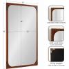 imageKate and Laurel Kenai Modern Rectangle Wooden Wall Mirror 24 x 36 Walnut Brown Decorative Wood Rectangular Mirror for Use as Bathroom Vanity Mirror or in Living Room Entryway or BedroomWalnut Brown