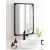 imageKate and Laurel Kenai Modern Rectangle Wooden Wall Mirror 24 x 36 Walnut Brown Decorative Wood Rectangular Mirror for Use as Bathroom Vanity Mirror or in Living Room Entryway or BedroomBlack