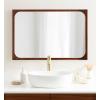 imageKate and Laurel Kenai Modern Rectangle Wooden Wall Mirror 24 x 36 Walnut Brown Decorative Wood Rectangular Mirror for Use as Bathroom Vanity Mirror or in Living Room Entryway or BedroomWalnut Brown