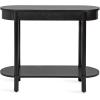 imageKate and Laurel Koji Modern Tiered Rectangular Console Table 36 x 14 x 30 Black Transitional TwoTier Wood Capsule Entryway Table with Storage for Use as Living Room Behind Couch Decor