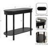imageKate and Laurel Koji Modern Tiered Rectangular Console Table 36 x 14 x 30 Black Transitional TwoTier Wood Capsule Entryway Table with Storage for Use as Living Room Behind Couch Decor