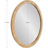 imageKate and Laurel Rahfy Boho Round Rattan Mirror 28 Inch Diameter Natural Wood Decorative Round Wood Mirror with Authentic Rattan Frame for Boho Wall DecorNatural