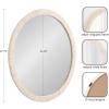 imageKate and Laurel Rahfy Boho Round Rattan Mirror 28 Inch Diameter Natural Wood Decorative Round Wood Mirror with Authentic Rattan Frame for Boho Wall DecorWhite