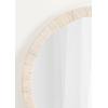imageKate and Laurel Rahfy Boho Round Rattan Mirror 28 Inch Diameter Natural Wood Decorative Round Wood Mirror with Authentic Rattan Frame for Boho Wall DecorWhite
