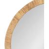 imageKate and Laurel Rahfy Boho Round Rattan Mirror 28 Inch Diameter Natural Wood Decorative Round Wood Mirror with Authentic Rattan Frame for Boho Wall DecorNatural