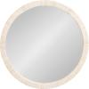 imageKate and Laurel Rahfy Boho Round Rattan Mirror 28 Inch Diameter Natural Wood Decorative Round Wood Mirror with Authentic Rattan Frame for Boho Wall DecorWhite