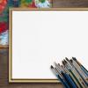 imageKate and Laurel Sylvie Blank Framed Canvas Wall Art 18x40 Gold Beaded Vintage Modern Empty Canvas for PaintYourOwn Art Ready to Paint Premium Canvas Already FramedGold