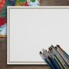 imageKate and Laurel Sylvie Blank Framed Canvas Wall Art 18x40 Gold Beaded Vintage Modern Empty Canvas for PaintYourOwn Art Ready to Paint Premium Canvas Already FramedWhite