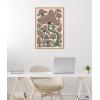 imageKate and Laurel Sylvie Groovy Mushrooms 1 Framed Canvas Wall Art by Carrie Cantwell 23x33 Natural Colorful Plant Illustration Art for Wall