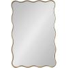 imageKate and Laurel Viona Modern Scalloped Rectangle Panel Mirror 18 x 48 Gold Decorative Wavy FullBody Mirror with Unique Rippled Edge for Use as Entryway Wall DecorGold