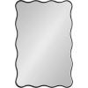 imageKate and Laurel Viona Modern Scalloped Rectangle Panel Mirror 18 x 48 Gold Decorative Wavy FullBody Mirror with Unique Rippled Edge for Use as Entryway Wall DecorBlack