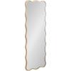 imageKate and Laurel Viona Modern Scalloped Rectangle Panel Mirror 18 x 48 Gold Decorative Wavy FullBody Mirror with Unique Rippled Edge for Use as Entryway Wall DecorGold