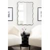 imageKate and Laurel Viona Modern Scalloped Rectangle Panel Mirror 18 x 48 Gold Decorative Wavy FullBody Mirror with Unique Rippled Edge for Use as Entryway Wall DecorBlack