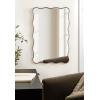 imageKate and Laurel Viona Modern Scalloped Rectangle Panel Mirror 18 x 48 Gold Decorative Wavy FullBody Mirror with Unique Rippled Edge for Use as Entryway Wall DecorBronze